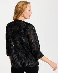 Black Travelers™ Collection Sequin Mesh Soutache Jacket