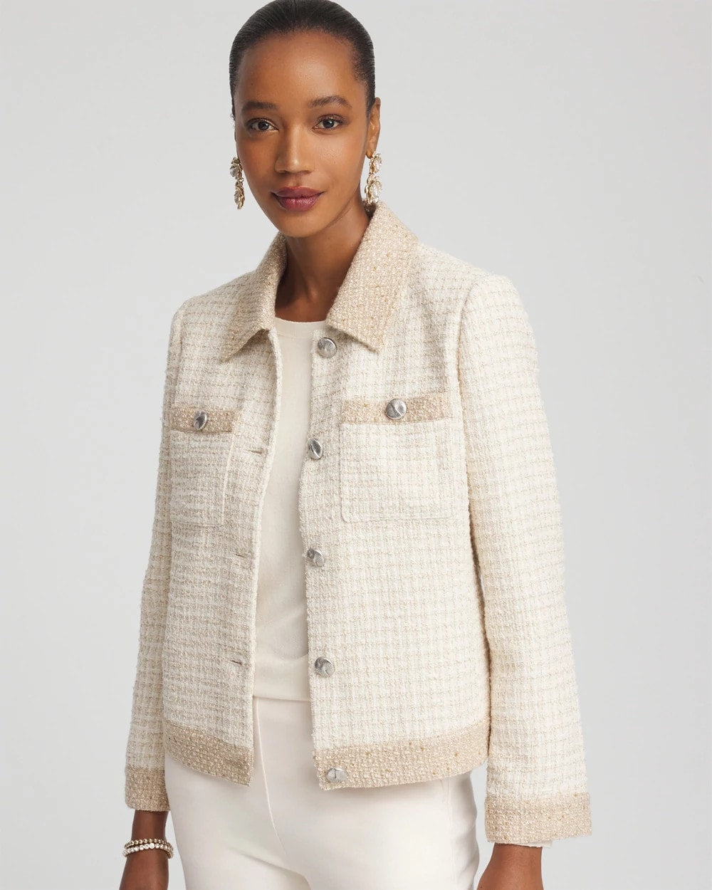 Neutral Tonal Neutral Tweed Jacket