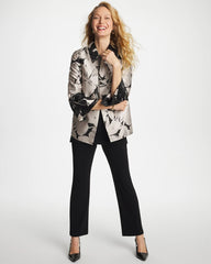 Smokey Taupe Travelers™ Collection Floral Jacquard Jacket