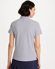 Passport Blue Zenergy® UPF Ruffle Striped Half Zip
