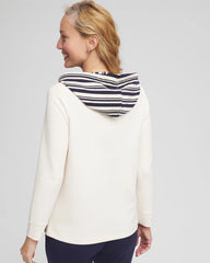 English Cream Zenergy® Double-Knit Stripe Hood Tunic