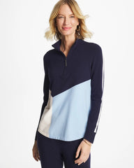 Crystal Topaz Zenergy® Luxe Colorblock Half-Zip Pullover