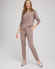 Taupe Heather Zenergy® Luxe Rhinestone Ankle Pants