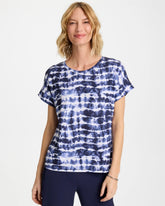 Passport Blue Zenergy® Tie-Dye Scoop-Neck Tee