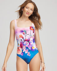Multi Print Gottex Under The Sea Square Neck One Piece