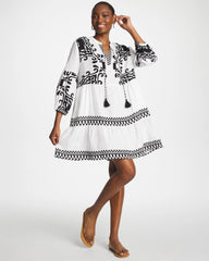 Alabaster Woven Printed Swim Cover-Up Dress