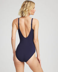Navy Gottex Tutti Frutti V-Neck One Piece