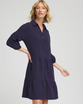 Passport Blue Woven Tiered Swim Cover-Up Dress