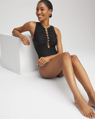 Black Miraclesuit® Razzle Dazzle Swizzle One Piece Swimsuit