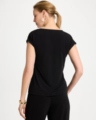 Black Travelers™ Knit Asymmetrical Top