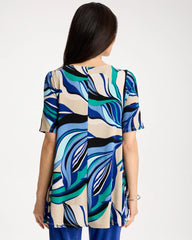 Rich Cobalt Travelers™ Marble Flora Swing Tunic