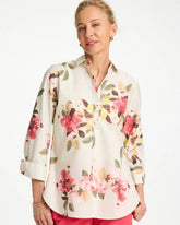 Hot Honeysuckle No Iron™ Printed Stretch Shirt
