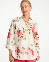 Hot Honeysuckle No Iron™ Printed Stretch Shirt