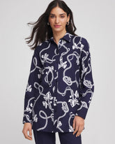 Passport Blue No Iron™ Rope Print Tunic