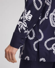 Passport Blue No Iron™ Rope Print Tunic