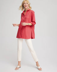 Folkloric Red No Iron™ Classic Button Down Tunic