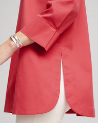 Folkloric Red No Iron™ Classic Button Down Tunic