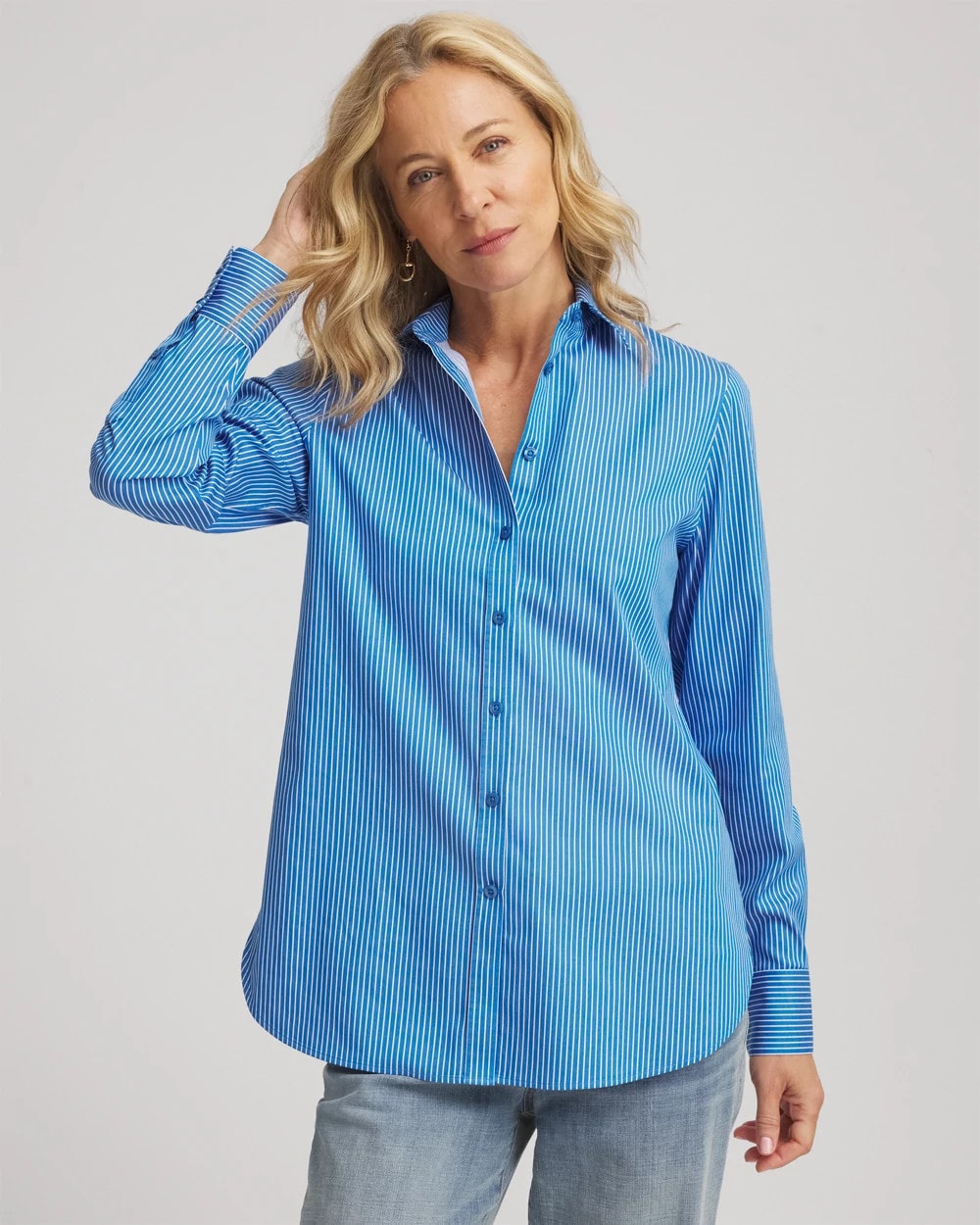 Empire Blue No Iron™ Classic Striped Shirt