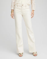 English Cream Petite Girlfriend Flared Leg Jeans