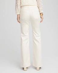 English Cream Petite Girlfriend Flared Leg Jeans