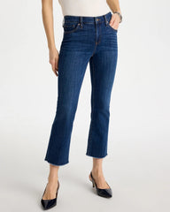 Carina Indigo Petite Girlfriend Fray Hem Kick Flares