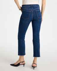 Carina Indigo Petite Girlfriend Fray Hem Kick Flares