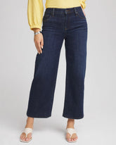 Dark Sapphire Indigo Girlfriend Wide-Leg Cropped Jean