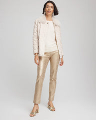 Champagne Fizz Girlfriend Slim Ankle Foiled Lace Jeans