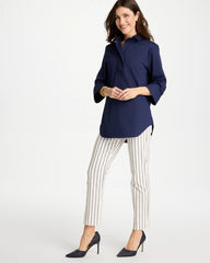 Alabaster Pinstriped Brigitte™ Slim Ankle Pants
