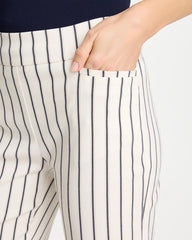 Alabaster Pinstriped Brigitte™ Slim Ankle Pants