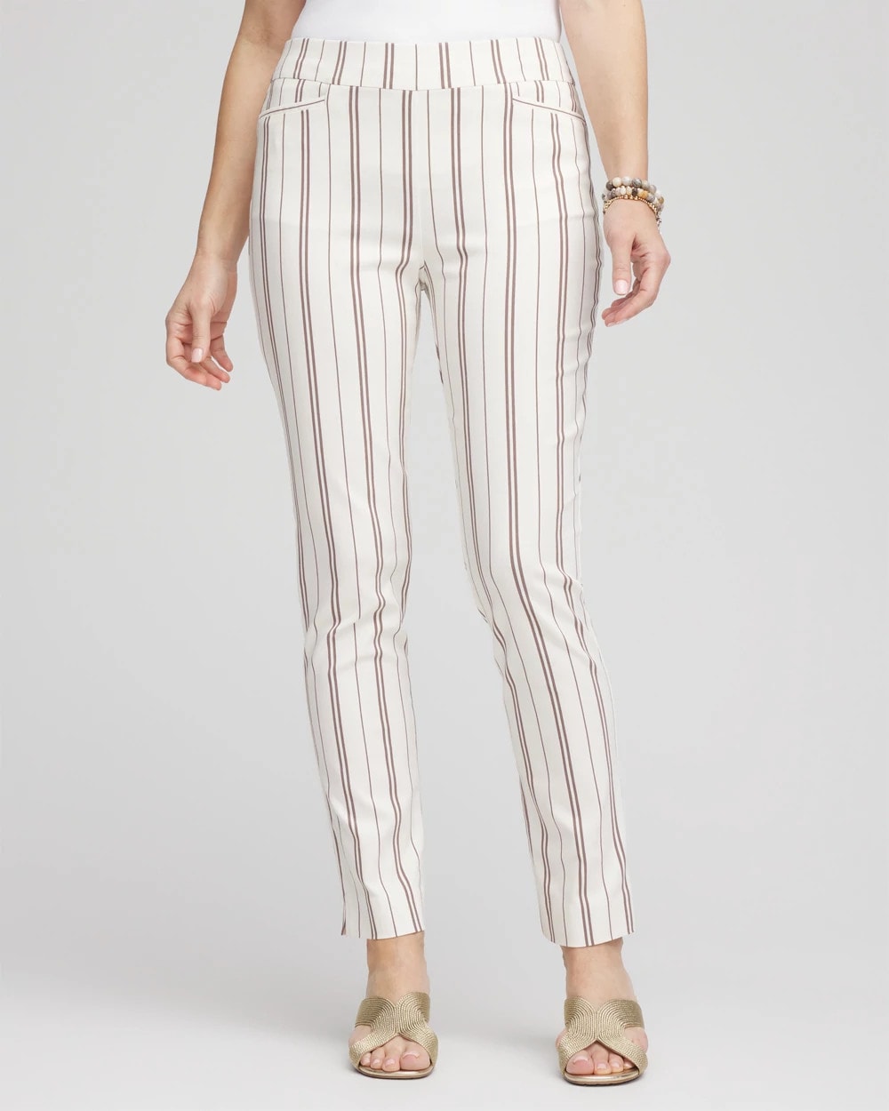 Alabaster Petite Brigitte™ Striped Ankle Pants