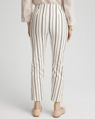Ecru Brigitte™ Slub Striped Cropped Pants