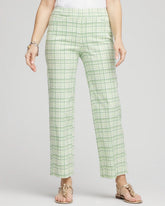 Moroccan Mint Brigitte™ Wide Leg Plaid Cropped Pants