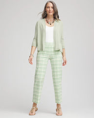 Moroccan Mint Brigitte™ Wide Leg Plaid Cropped Pants