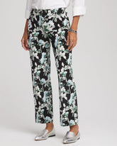 Black Floral Emme Straight Ankle Pants