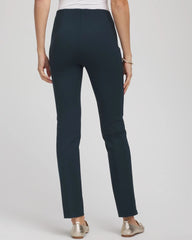 Teal Shadow Juliet Slim Trim Detail Ankle Pants