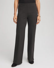 Graphite Heather Gray Petite Juliet Wide Full-Length Ponte Pants