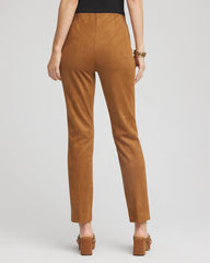 Burnt Sienna Faux Suede Juliet Slim Ankle Pants