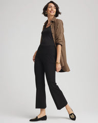 Black Juliet Slim Cropped Flared Pants