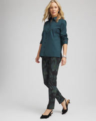 Black Brinkly Blur Juliet Slim Ankle Pants