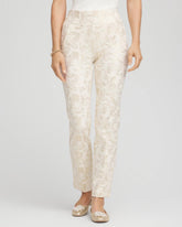 English Cream Juliet Golden Foiled Slim Ankle Pants