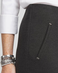 Graphite Heather Gray Juliet Trim Detail Ponte Ankle Pants