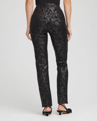 Black Juliet Foiled Slim Ponte Pants