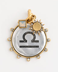 Mixed Metals Libra Zodiac Charm Pendant