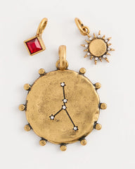Mixed Metals Cancer Zodiac Charm Pendant