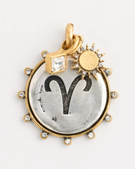 Mixed Metals Aries Zodiac Charm Pendant
