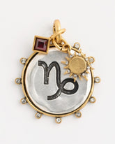 Mixed Metals Capricorn Zodiac Charm Pendant