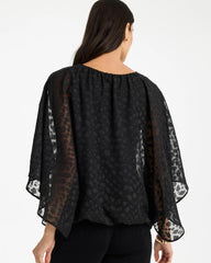 Travelers Black Travelers™ Bubble Hem Top
