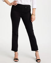Black Pull-On Straight Jeans