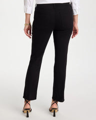 Black Pull-On Straight Jeans